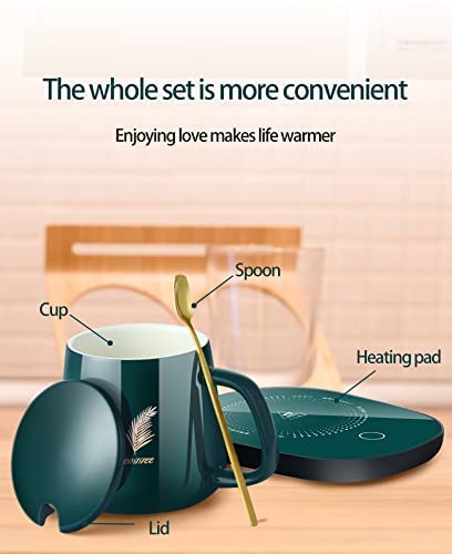 Image of Ashtabal Home Coffee Mug Warmer, Electric Coffee Warmer for Desk with Auto Shut Off and Cup Spoon, Smart Cup Warmer for Warming & Heating Coffee, Beverage, Milk, Tea and Hot Chocolate