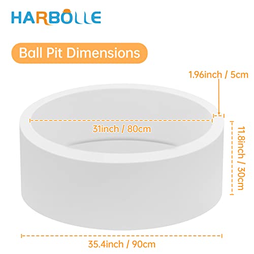 Harbolle Baby Ball Pit Soft Round Memory Foam Ball Pits Not Included Balls Indoor Outdoor Playpen For Babies Toddlers Kids Infants For Girls Boys, White #TOP1