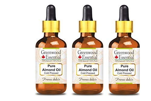 Greenwood Essential Almond Oil with glass dropper, cold pressed