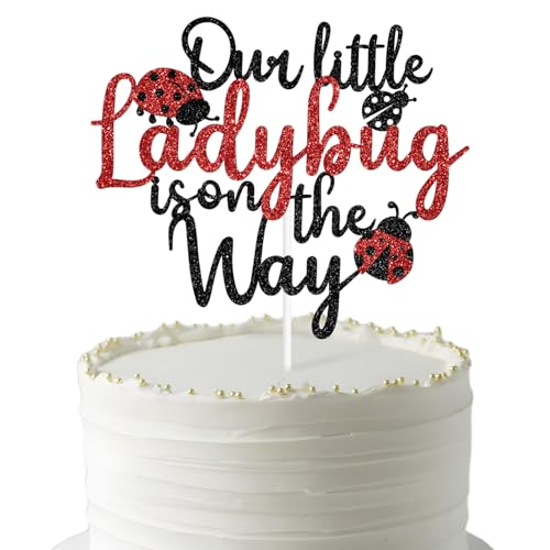Our Little Ladybug Is On The Way Cake Topper
