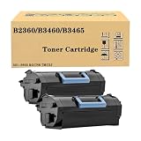 QUNINE B2360 Compatible 331-9803 RGCN6 7MC5J Black Toner Cartridge for Dell B2360d B2360dn B3460dn B3465dn B3465dnf Printer, High Yield 2,500Pages 2Pack