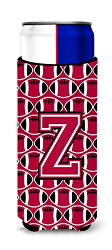 Letter Z Football Crimson and White Ultra Beverage Insulators for slim cans CJ1079-ZMUK