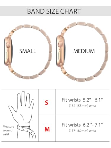 Image of V.R.HOPE Stretchy Resin Apple Watch Band for Series Ultra /10 /9 /8 /7 /SE 38mm 40mm 41mm 42mm Fashion Cute, Lightweight & Flexible, Rectangle Design with iWatch Series 6 /5 /4 /3 /2 /1(Fluorescent White-S)
