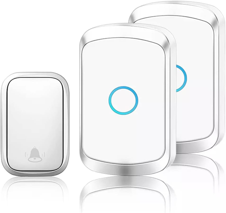 Wireless Doorbell with No Battery Home Door Bell 0-60 Chime 1 2 Button 1 2 Receiver