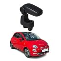 OMAC Armlehne für Fiat 500 500C 2016-2021 Facelift Modelle - Snap-On - ABS + Kunstleder - Keine Bohrung oder Installation - Einfache Montage Black