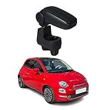 OMAC Accoudoir pour Fiat 500 500C 2016 2021 Facelift   Snap On   ABS + Simili Cuir   Aucune Perçage ou Installation   Installation Facile Noir
