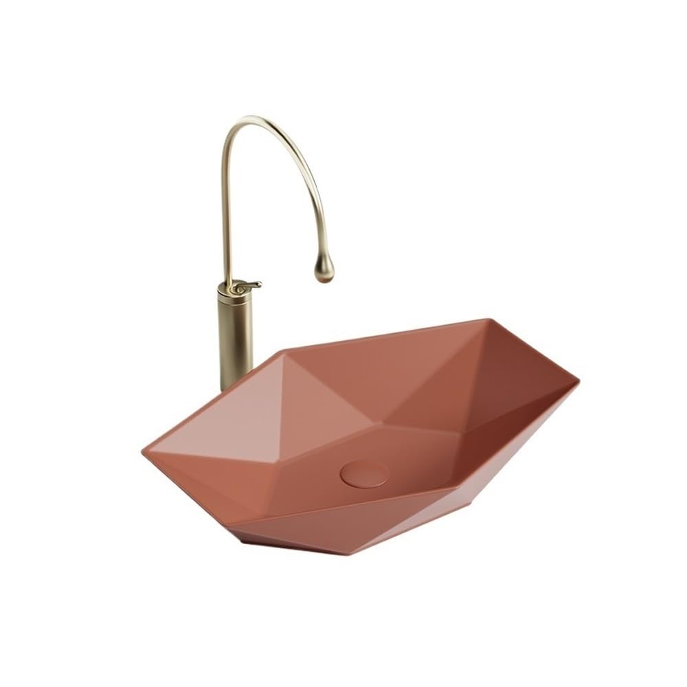Lavabo da appoggio Oval Shaped Ceramic Integrated Wash Basin Colorful