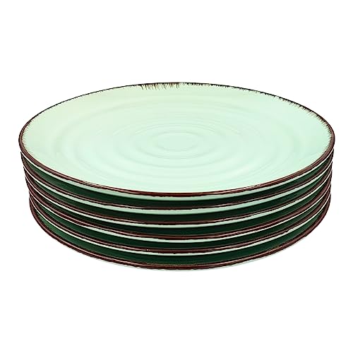 VAJILLA MORDERNA CALIDAD 6 PERSONAS - 6 PLATOS LLANOS 27 CMS (VERDE 6 PLATOS)