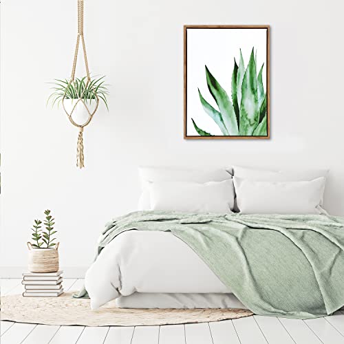 Green Plant Canvas Wall Art Framed Tropical Leaf Botanical Boho Wall Decor Succulent Plant Aesthetic Artwork Poster Prints Painting Ready To Hang Living Room Office Bedroom Home Decoration Set Of 1 13" X 17" #TOP4