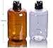 VASANA 300ml/10oz Empty Refill Plastic Squeeze Bottles with Black Flip Cap Cosmetic Makeup Essential Oil Water Shampoo Shower Gel Liquid Body SoapStorage Holder DIY Beauty Tool Pack of 2 (Amber)