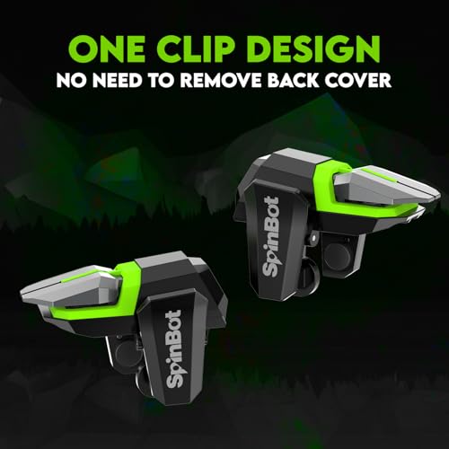 Image of SpinBot Battlemods Raze 4 Buttons Smartphone Capacitive Gaming Trigger|6 Finger Claw Control|Zero Lag response | For Bgmi /Free Fire Max /Cod Mobile - (Black)