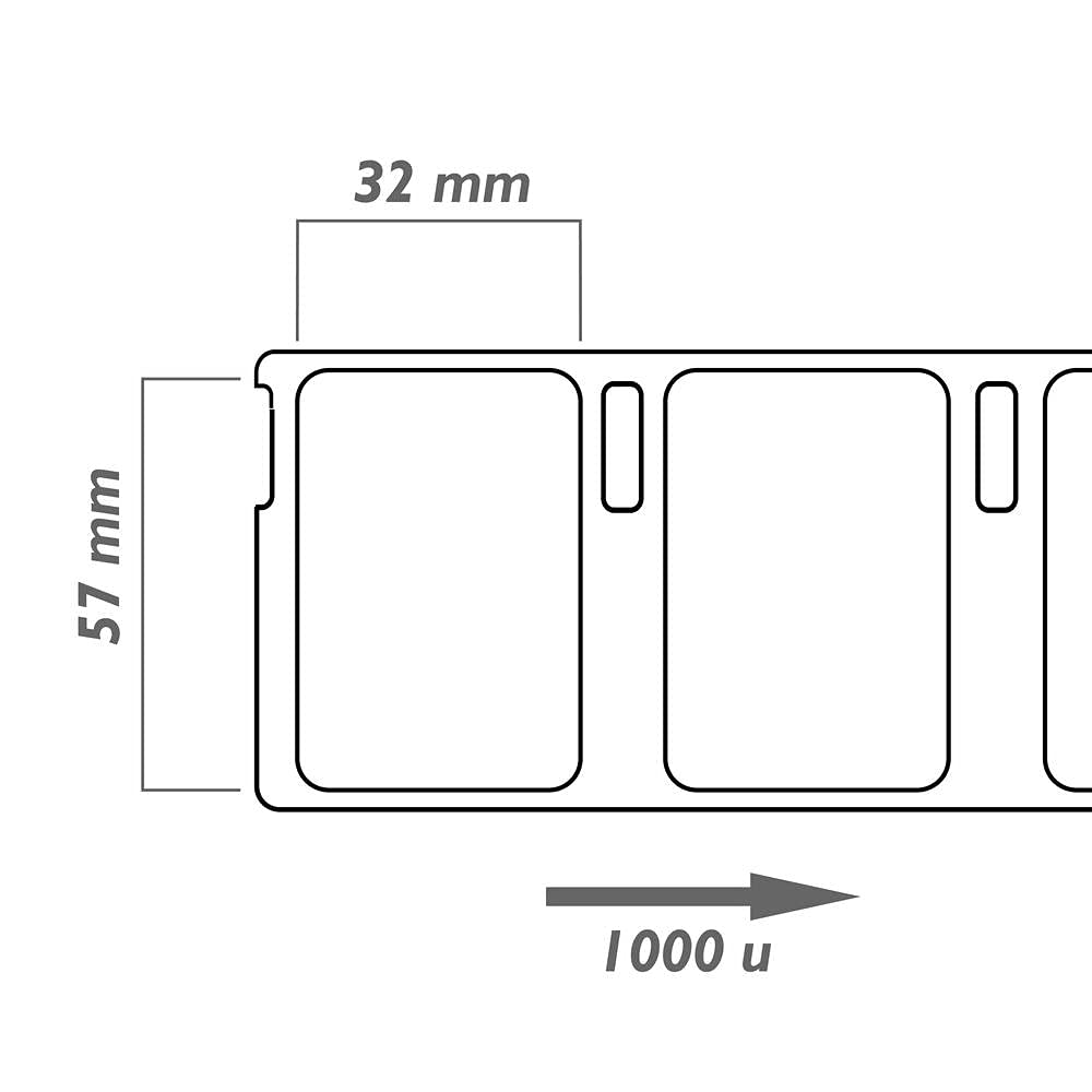 Dymo 11354 Lot de 6 rouleaux de 1000 étiquettes autocollantes pour imprimantes Dymo Labelwriter & Seiko 57 x 32 mm