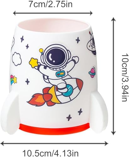 Image of AccuPrints Sumiko Cute Astronaut Pen Pencil Holder, Pen Stand for Office Desk Organizer, Creative Pen Cup Organizer for Kids, Desk, School Classroom, Office (White)