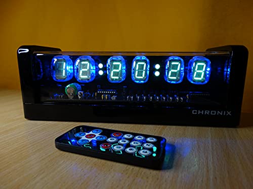 Chronix Nixie Clock With 6 Iv22 Vfd Tubes, Remote Control, Black Glossy Case, Rgb Led, Alarm #TOP2