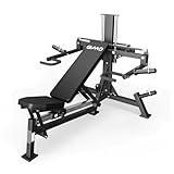 GMWD Chest Press Machine, Bench Press Machine with Independent Converging Arms, Adjustable Flat Incline Bench for Chest, AB Workouts, Shoulder Home Gym Equipment
