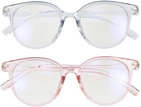 Healifty 2Pcs Blue Light Blocking Glasses Anti-Blue Light Glasses Computer Game Glasses Blue Light Blocking Eyewear for Women Men Kids Teens Eye Protection