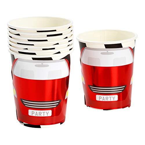 Pack Of 8 - Premium Red Racing Car Paper Cups - Ideal For Boys Or Girls Dad Or Grandpa Birthday - Quality Partyware Supplies From Talking Tables #TOP2