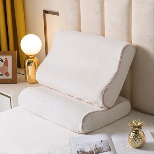 Taie d'oreiller en Velours de Lait 30 x 50 cm/40 x 60 cm, taie d'oreiller de Couleur Unie, taie d'oreiller de Couchage pour Oreiller en Mousse à mémoire de Forme, Housses d'oreiller en Latex, Blanc,