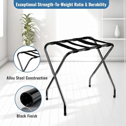 Porte-bagages entièrement assemblé pliable avec support valises