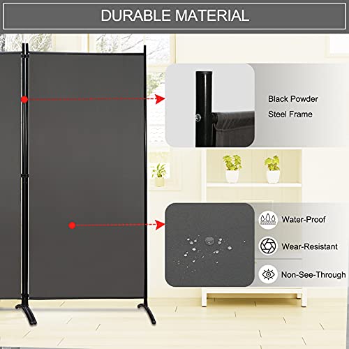 Partition Room Dividers 3 Panel Folding Privacy Screens 6 Ft Portable Office Walls Dividers For Room Separator 102"X20"X71", Grey #TOP2