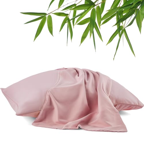 Image of DONAMA Pillowcase Fit All Types of Pillow, 1pc Moisture Wicking and Cooling Fabric Pillow Cover with Envelope Closure - King Size 35.43 inch x 19.69 inch (Pink)