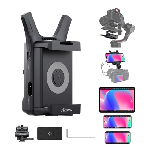 Accsoon CineView Nano Transmissor de vídeo iOS/Android sem fios 5G, HDMI compacto, alcance de 500 pés/150 m latência de 60 ms, monitorização de 4 dispositivos, compatível com estabilizador RS2/RS3