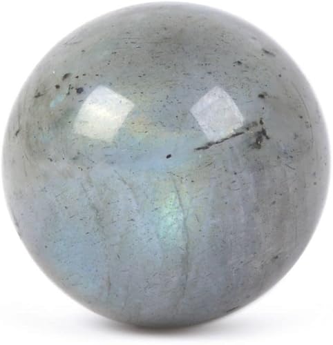 Justinstones Bola de energía de cristal curativo de labradorita natural de 0.787 pulgadas, colección de espécimen de bolsillo, palma de bolsillo