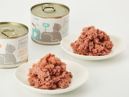 MjAMjAM - Premium Nassfutter für Katzen - Monopaket I - mit Huhn und Pute, 6er Pack (6 x 200 g), getreidefrei mit extra viel Fleisch