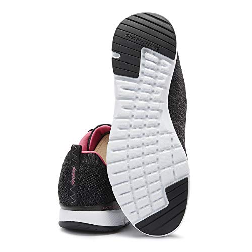 Skechers Skechers Women's Flex Appeal 3.0 Trainers, Black Knit Mesh Hot Pink Trim