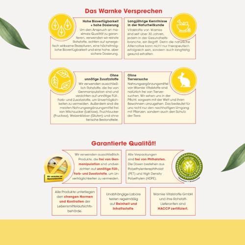 Folsäure 800μg - 400 Tabletten - 800μg pro Tablette - Kinderwunsch und Schwangerschaft - Deutsche Apothekenqualität - hochdosiert - vegan | Warnke Vitalstoffe