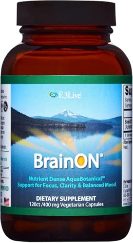 E3LIVE BrainON - Wild-Harvested AFA Extract for Mood Balance & Focus 120 Count