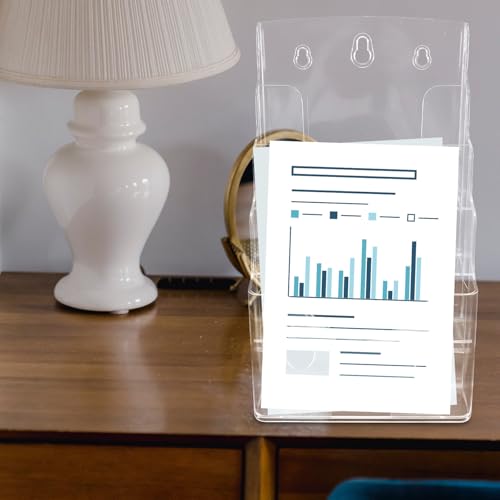 Support de bureau pour dossiers et catalogues transparent format A5 COHEALI