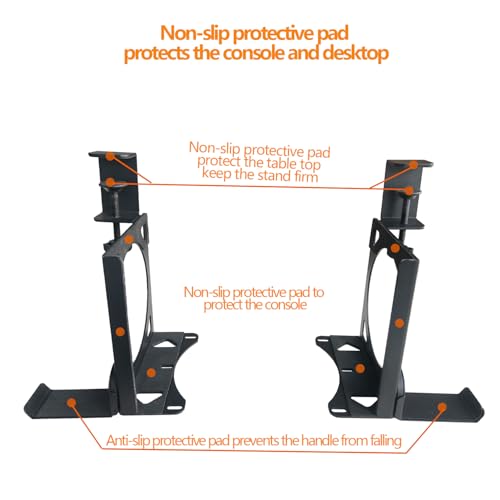 Image of No Drilling Under Desk Mount for Xbox Series X with Handle Storage,Free Installation Table Holder Compatible with Xbox X,Stealth Horizontal Gaming Desk Stand Accessories for XSX(Upgrades)