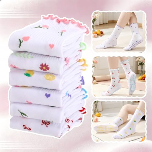Image of Pilates Grip Yoga Socks for Women Cute Non Slip Socks