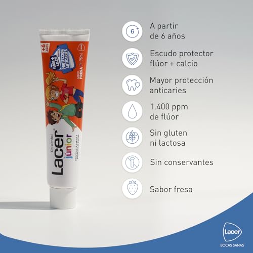 Lacer Gel Dent Junior Fresa 75 ml