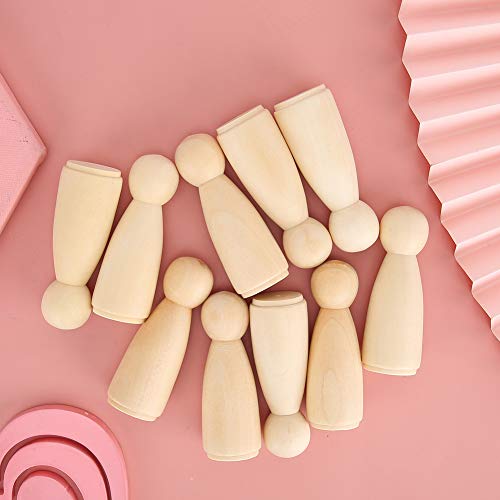 Wooden Peg Doll Bodies, 10Pcs 75Mm Unfinished People Shapes Wooden People Bodies Angel Dolls For Diy Painting Figure Craft, Female #TOP7