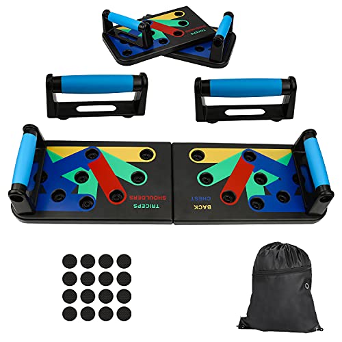 LDALAX Liegestützbrett 13-in-1 - Multifunktions Board Mit Resistance Bands & Handgriff