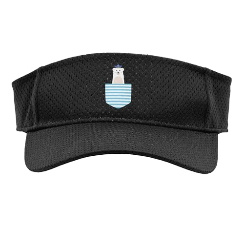 Ice Bear Maritime Captain Boating Yacht Sailing Lake Sailor Sport Sun Visor, Adult, One Size, Black