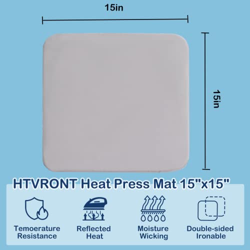 Htvront Heat Press Mat For Cricut: Heat Press Pad 15"X15" For Craft Vinyl Ironing Insulation Transfer, Double Sides Applicable Heat Mat For Heat Press Machines #TOP2