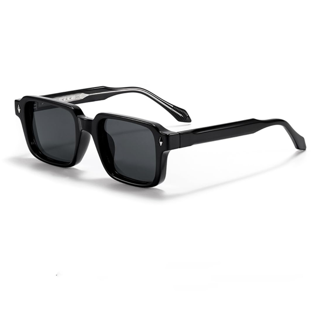 Gafas de sol cuadradas estilo vintage retro para hombre con patillas elegantes, gafas de sol para mujer para exteriores, viajes y fiestas, protección UV400.
