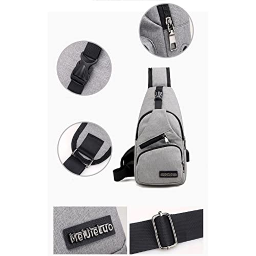 gazechimp Homens Da Moda Sling Chest Bag Outdoor Travel - Cinza