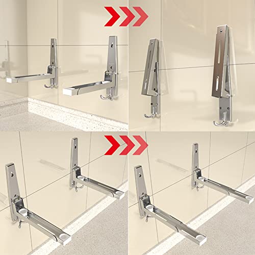 Support mural pliable et rétractable pour four micro-ondes argenté - 4