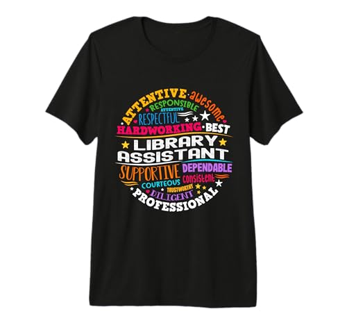 Groovy Librarian School Library Assistant Day Back to School Premium Tri-blend T-Shirt