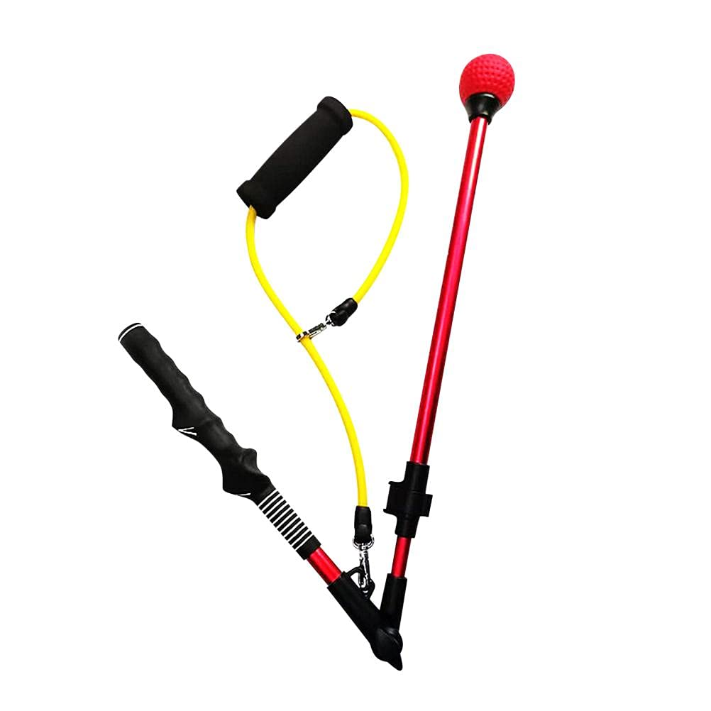 Golf Swing Practice Equipment Folding Posture Corrector Aid Posture Correction Swing Stretchable Stick With Wide Angle, Golf Swing Trainer aid, Portable Collapsible Trainer, Improve Swing Posture(A)