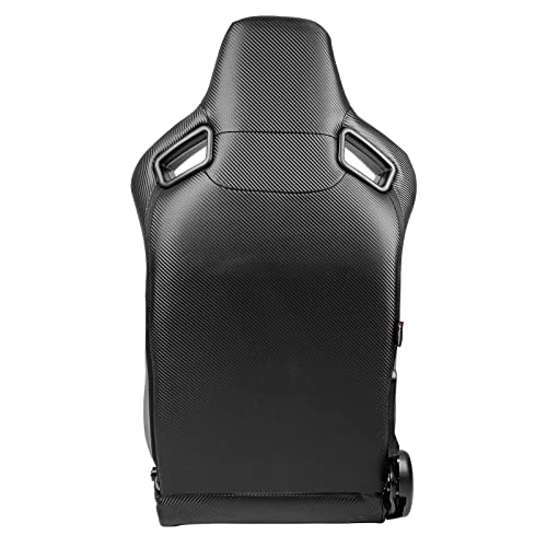  IKON MOTORSPORTS Universal Racing Seats with Dual Sliders - Premium PU & Carbon Leather Reclining Seats for Racing Enth