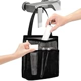 GUIZIYAO Bolsa De Ducha Malla Con Asa, Cesta De Ducha Portátil, Neceser Gimnasio Mujer, Adecuado Para Residencias Estudiantiles, Baños, Gimnasios Y Viajes, Negro