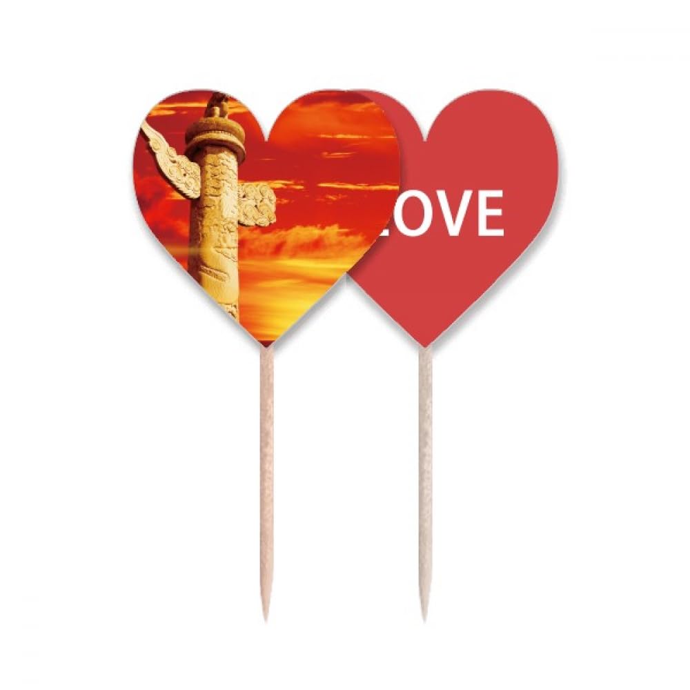 Pic cocktail cœur rouge Love Heart biodégradable pour réception