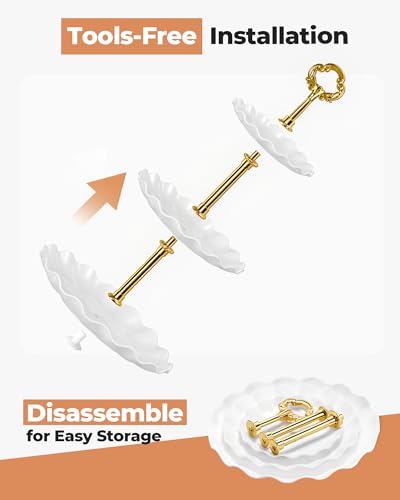 Kootek Dessert Cupcake Stand, Dessert Table Display Set, 3 Tiered Cup Cake Holder Tower Stand Riser& Cookie Serving Trays for Wedding, Tea Party, Birthday, Baby Shower - Image 7