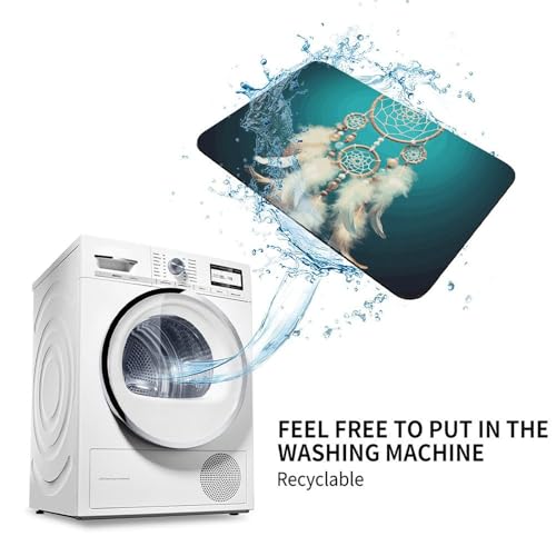 Tapis absorbant l'eau antidérapant attrape-rêves plume de sol 60x40 cm - 8