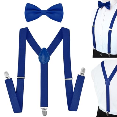 Opiniones y reviews de Tirantes para Hombre favoritos de las personas. 48 Tirantes de los hombres,Tirantes y Moño Negro,Accesorios de Moda para Hombres,Tirantes ajustables con clip en Y para ocasiones informales Y formales como bodas, fiestas (Azul)